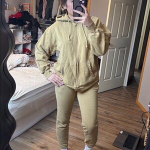 Mustard Yellow TNA Zip-Up Sweatset